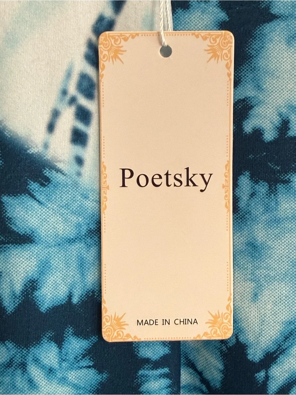 NWT POETSKY Blue Tie-Dye Spaghetti Strap Maxi Dress X-Large Flowy Pockets - Picture 14 of 15